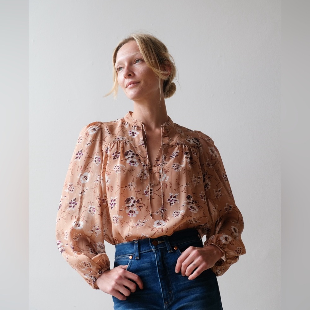 Ulla Johnson Silk Constance Blouse in Cafe 4